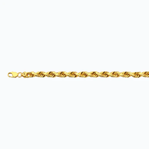 10mm Solid Diamond Cut Rope Chain - 10k Gold - Image 2