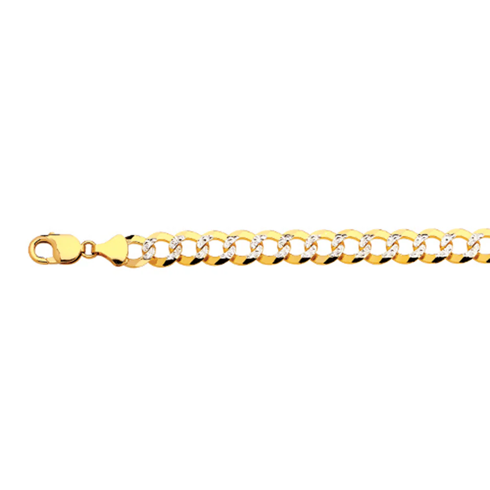 11mm Solid Pave Curb Cuban Chain - 14k Gold - Image 2