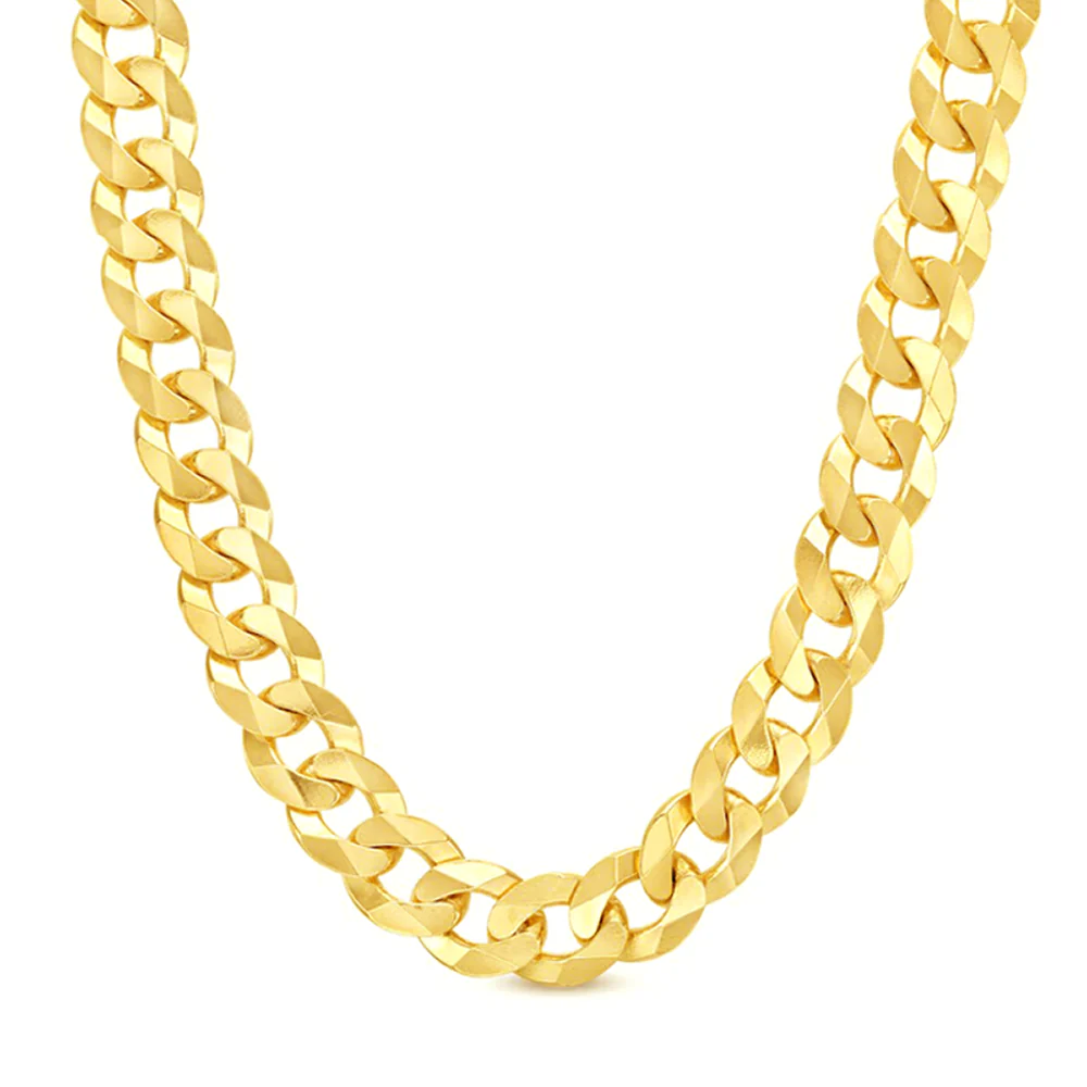 12mm Solid Cuban Curb Chain - 14k Gold - Image 2