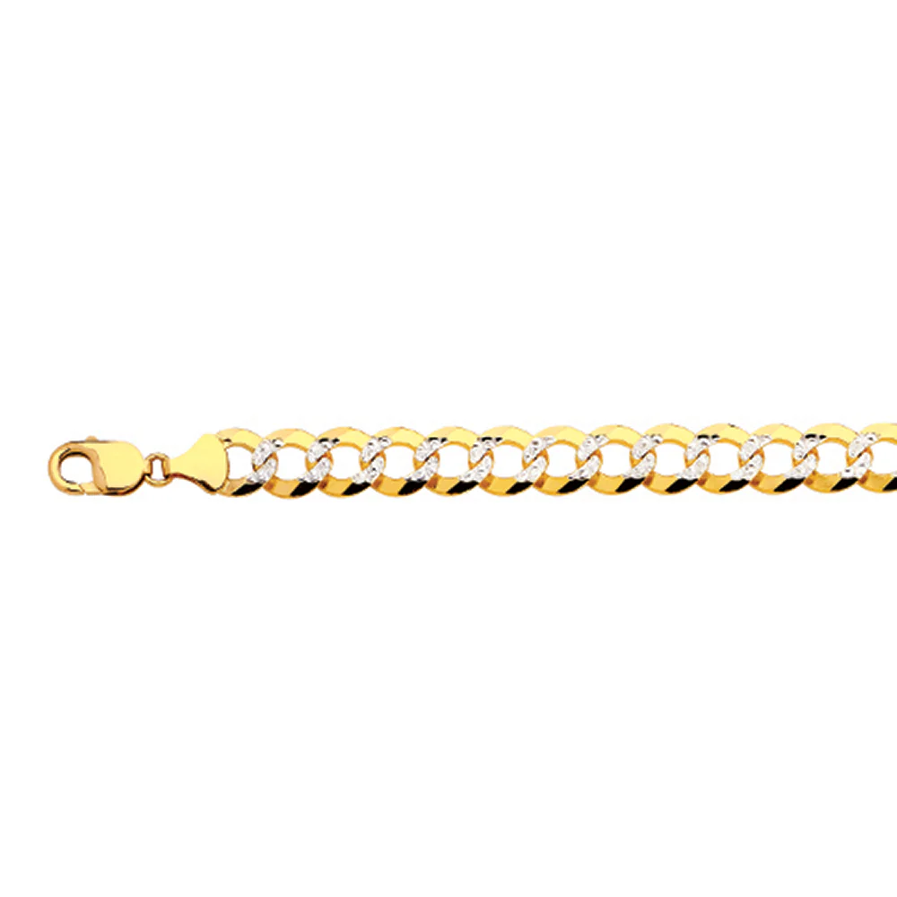 12mm Solid Pave Curb Cuban Chain - 14k Gold - Image 2