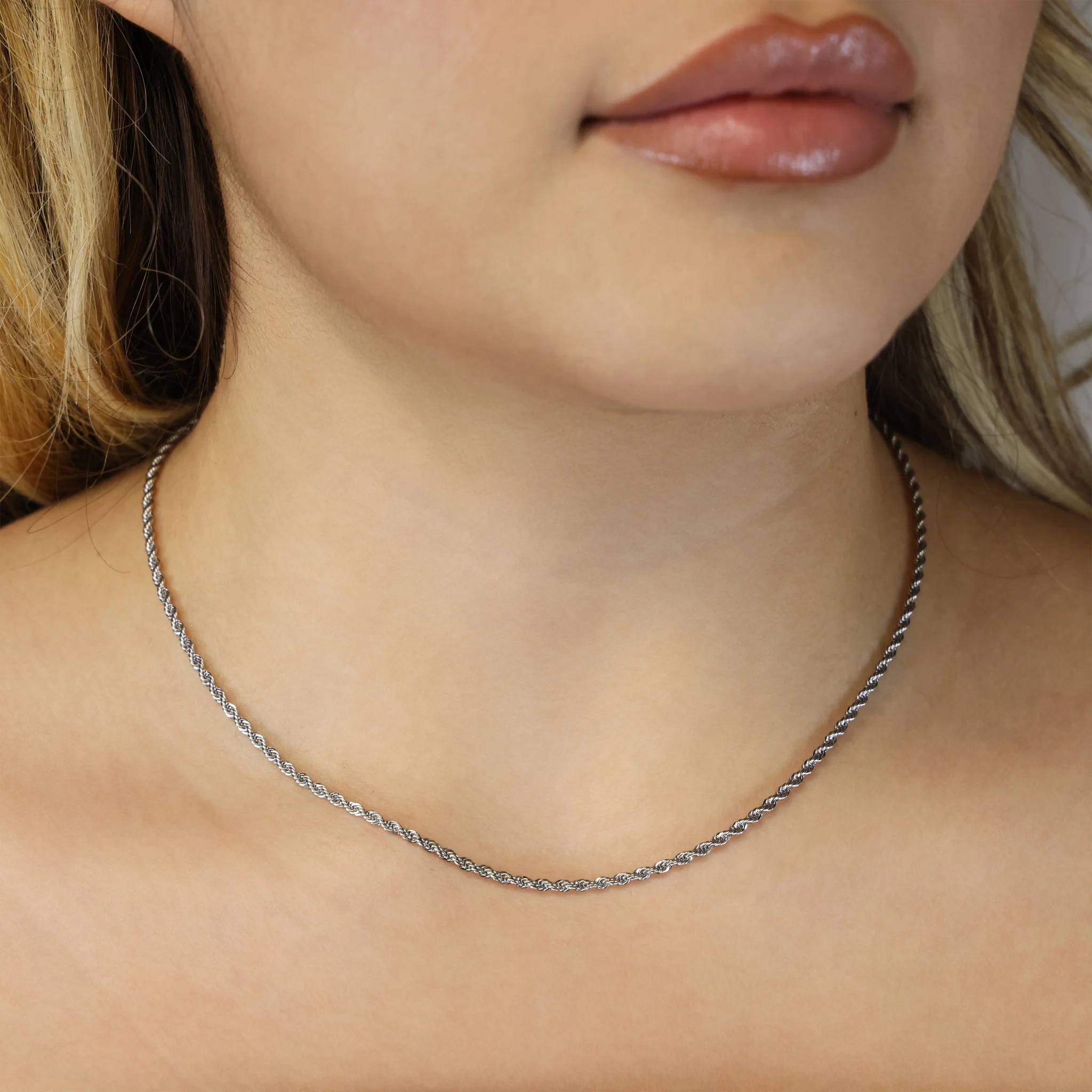 2mm Rope Necklace - Premium 316L Stainless - Image 2