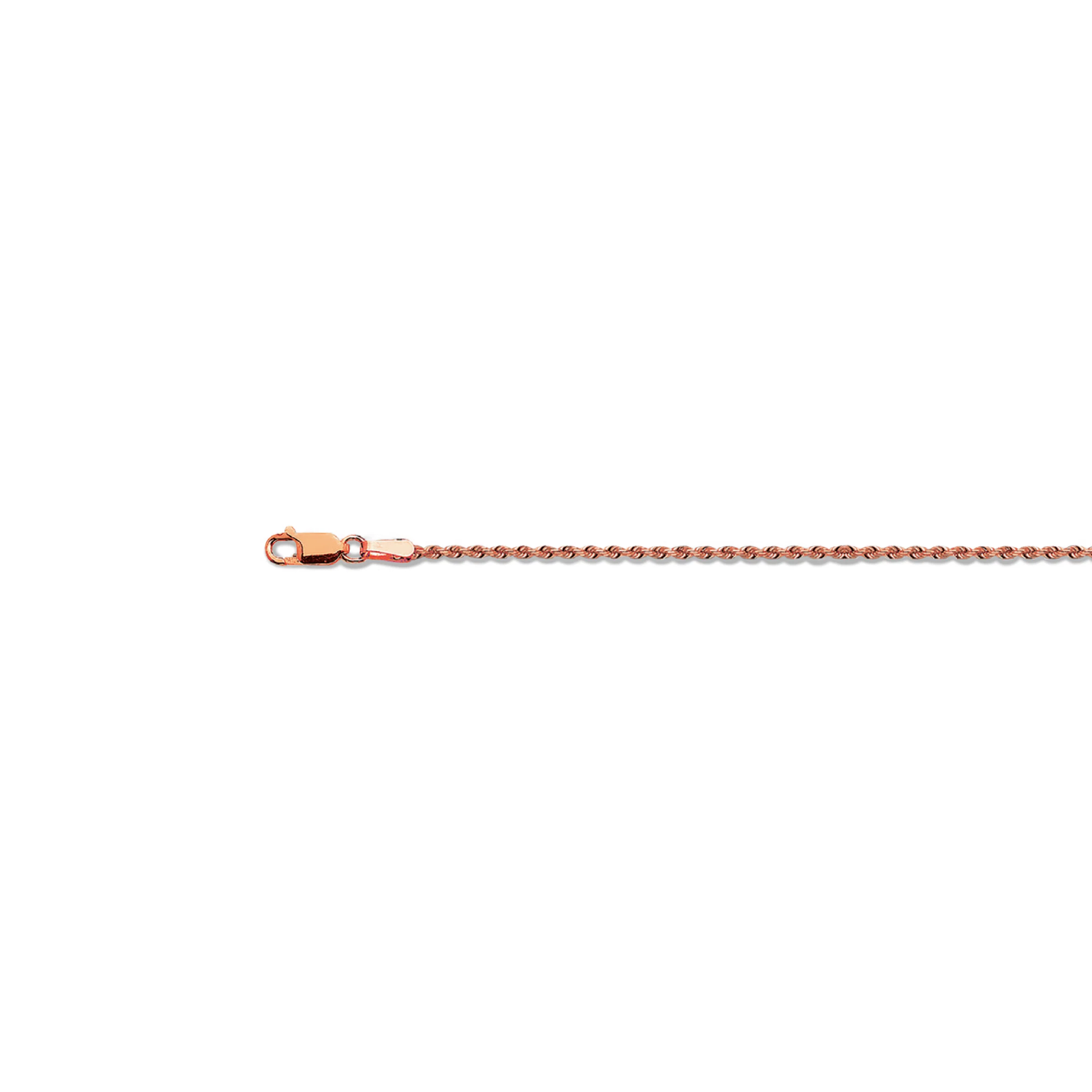 2mm Solid Diamond Cut Rope Chain - 14k Rose Gold - Image 2