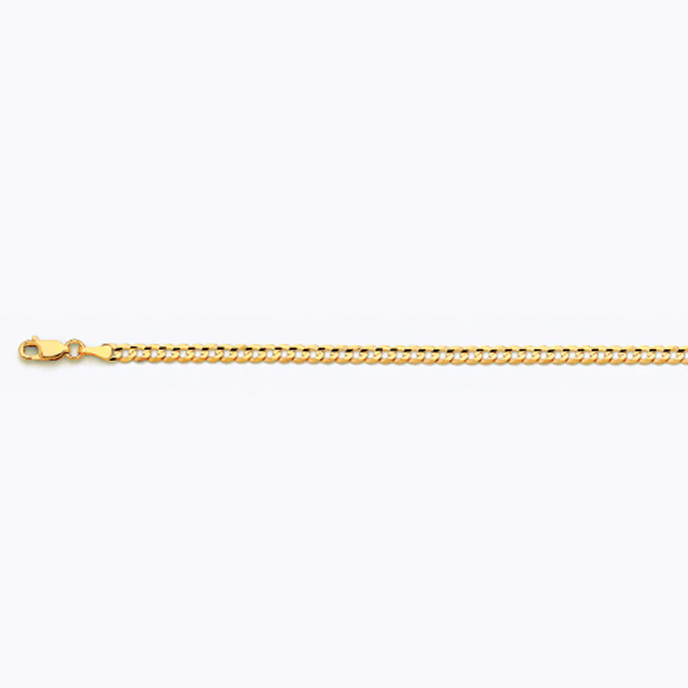3.5mm Solid Curb Chain - 14k Gold - Image 3