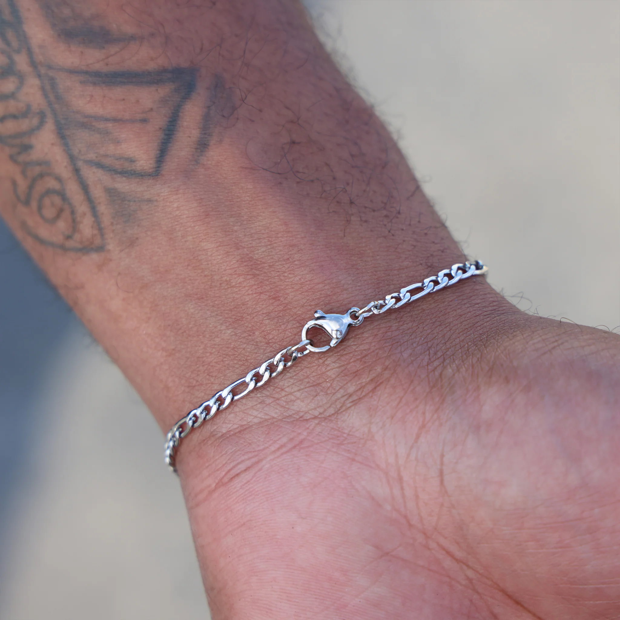 3mm Figaro Bracelet - Premium 316L Stainless - Image 3