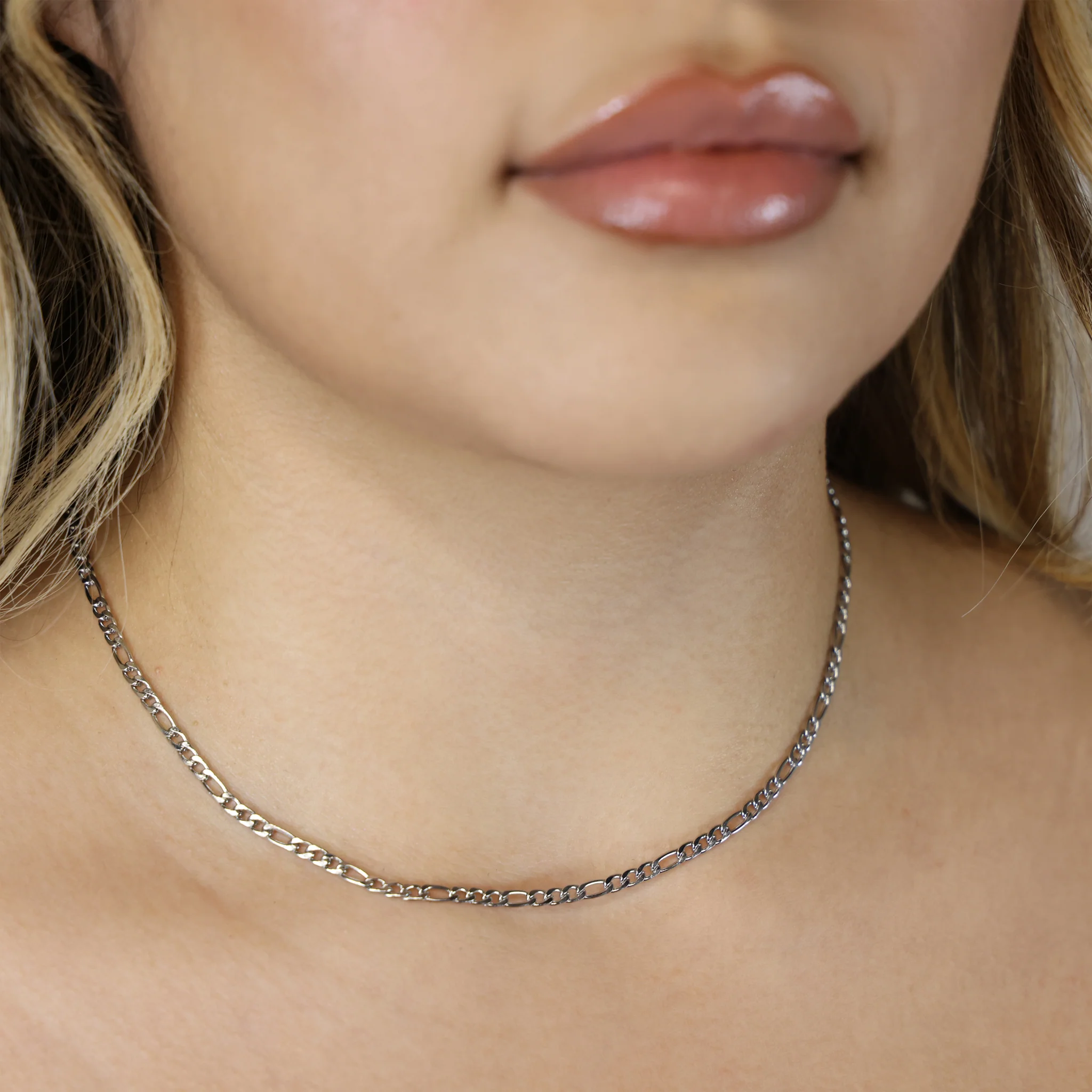 3mm Figaro Necklace - Premium 316L Stainless - Image 2