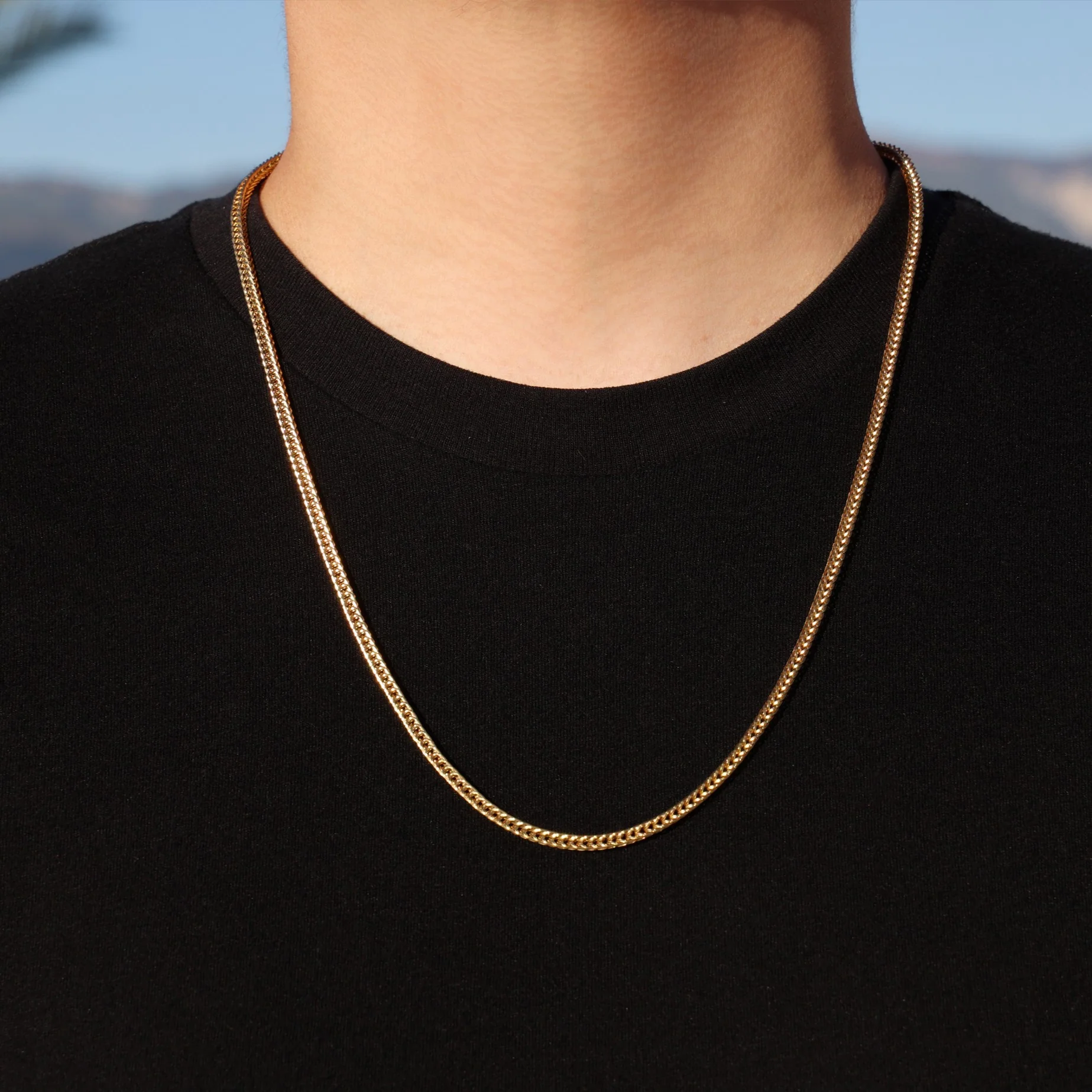 3mm Light Franco Chain - Gold - Image 2