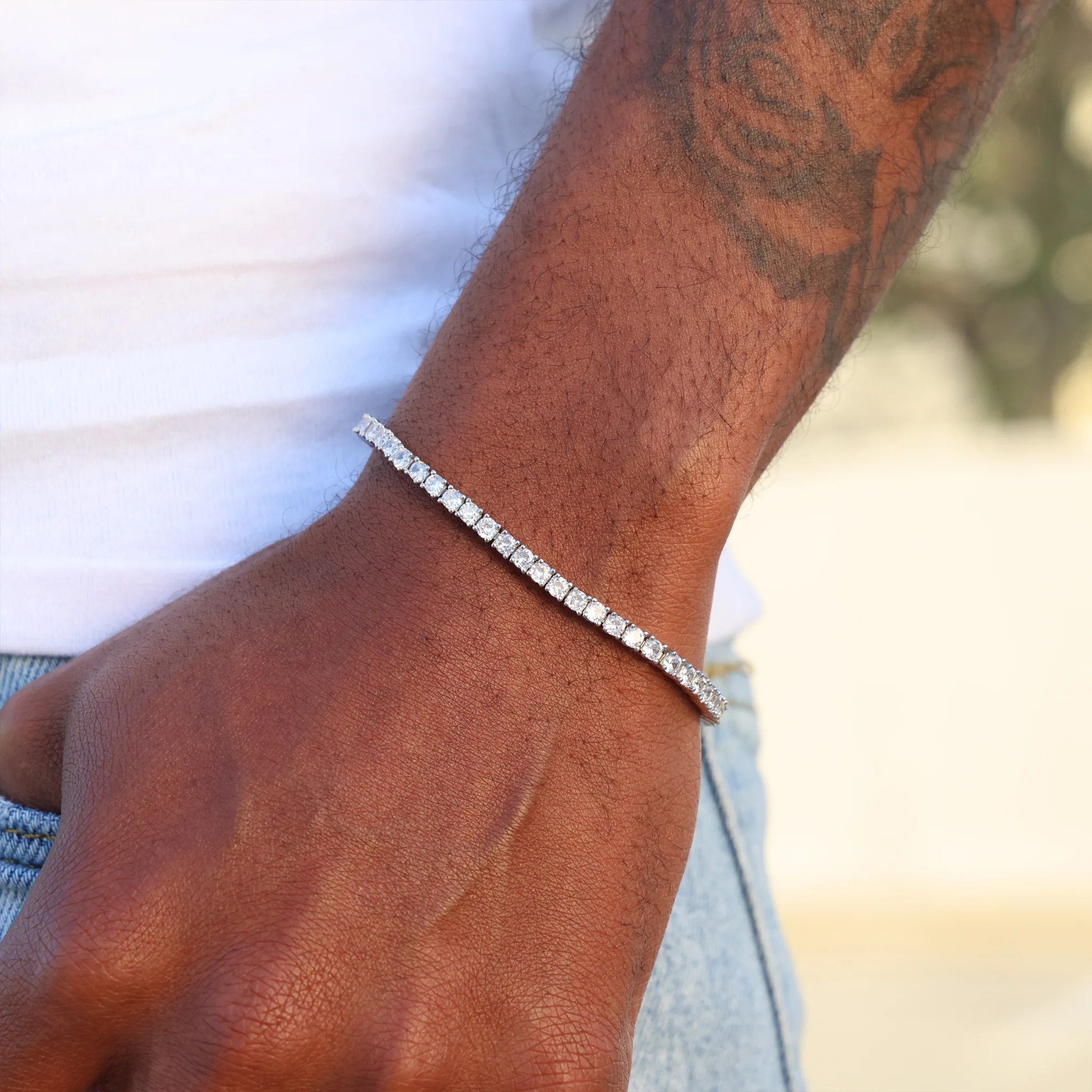 3mm Moissanite Tennis bracelet - 925 Silver - Image 2
