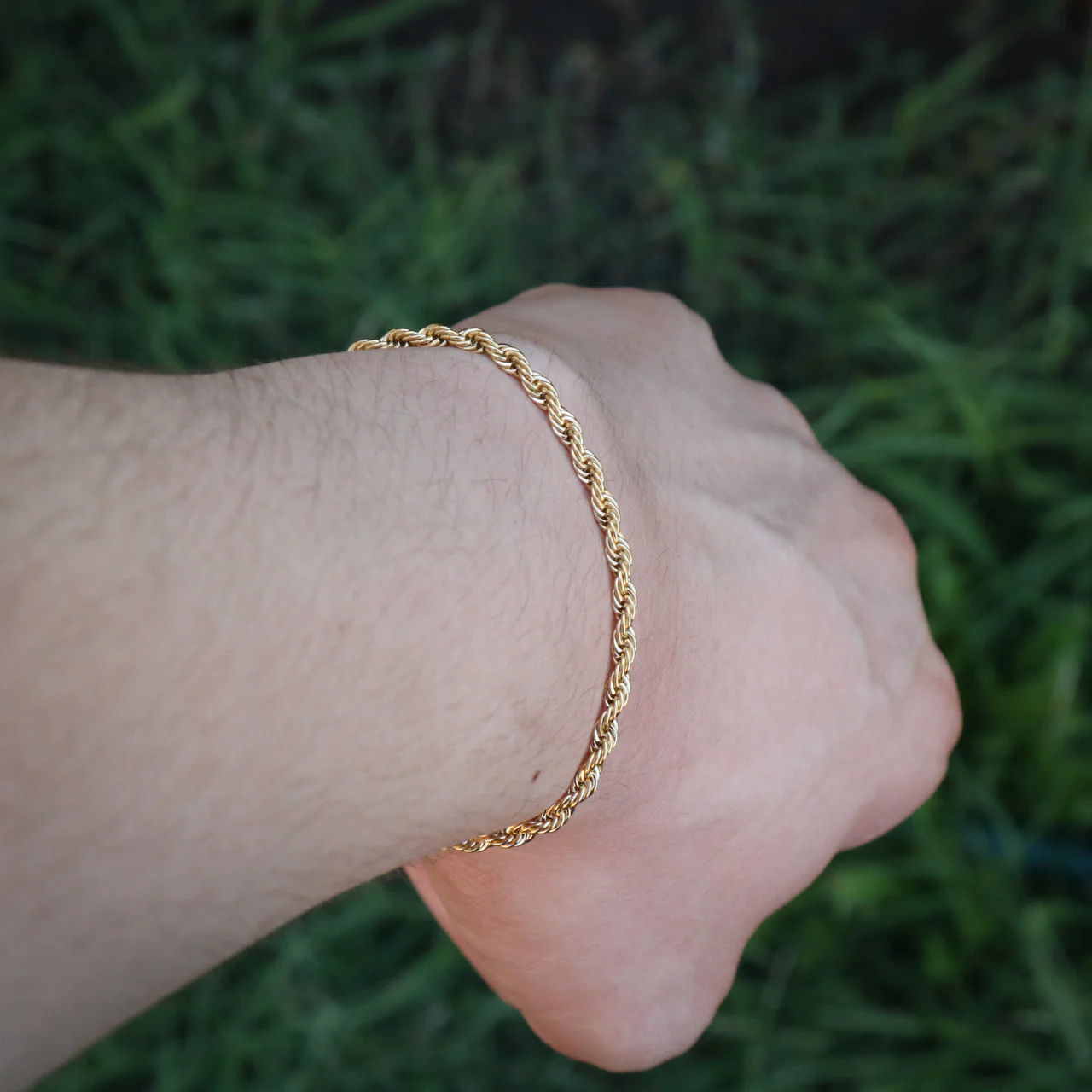 3mm Rope Bracelet - Gold - Image 4