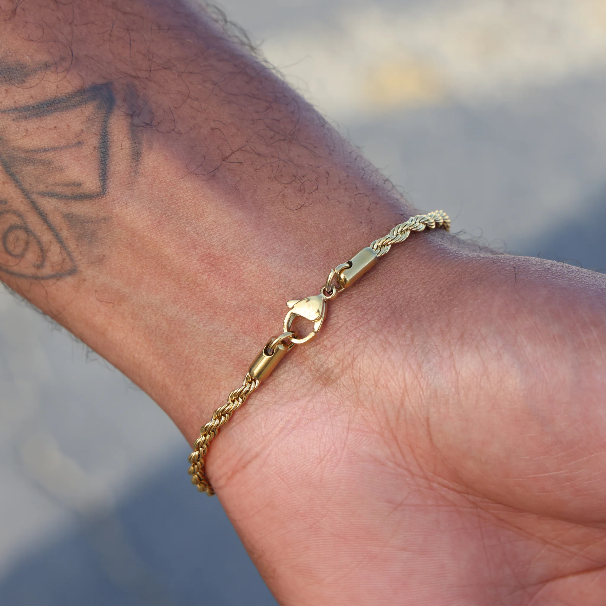 3mm Rope Bracelet - Gold - Image 5