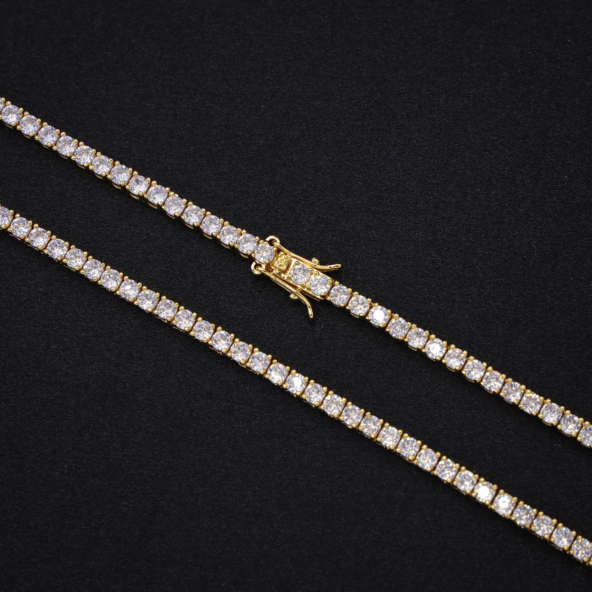 3mm Tennis Chain - Gold - Image 2