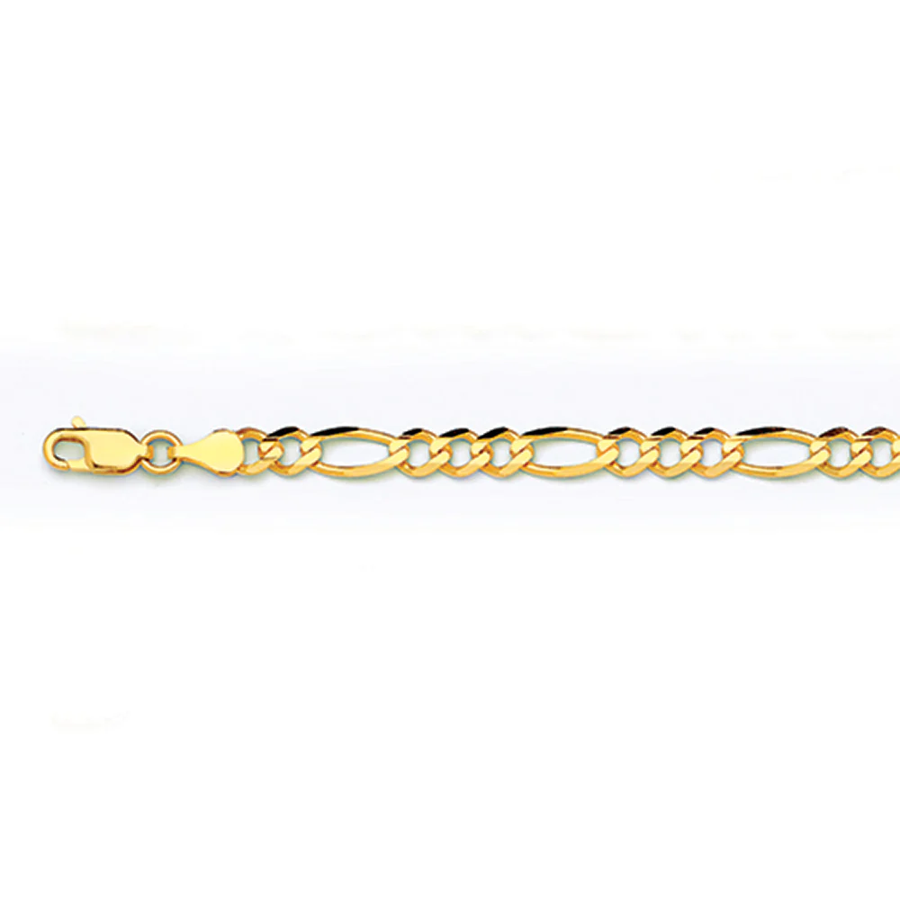 4.5mm Solid Figaro Chain - 14k Gold - Image 2