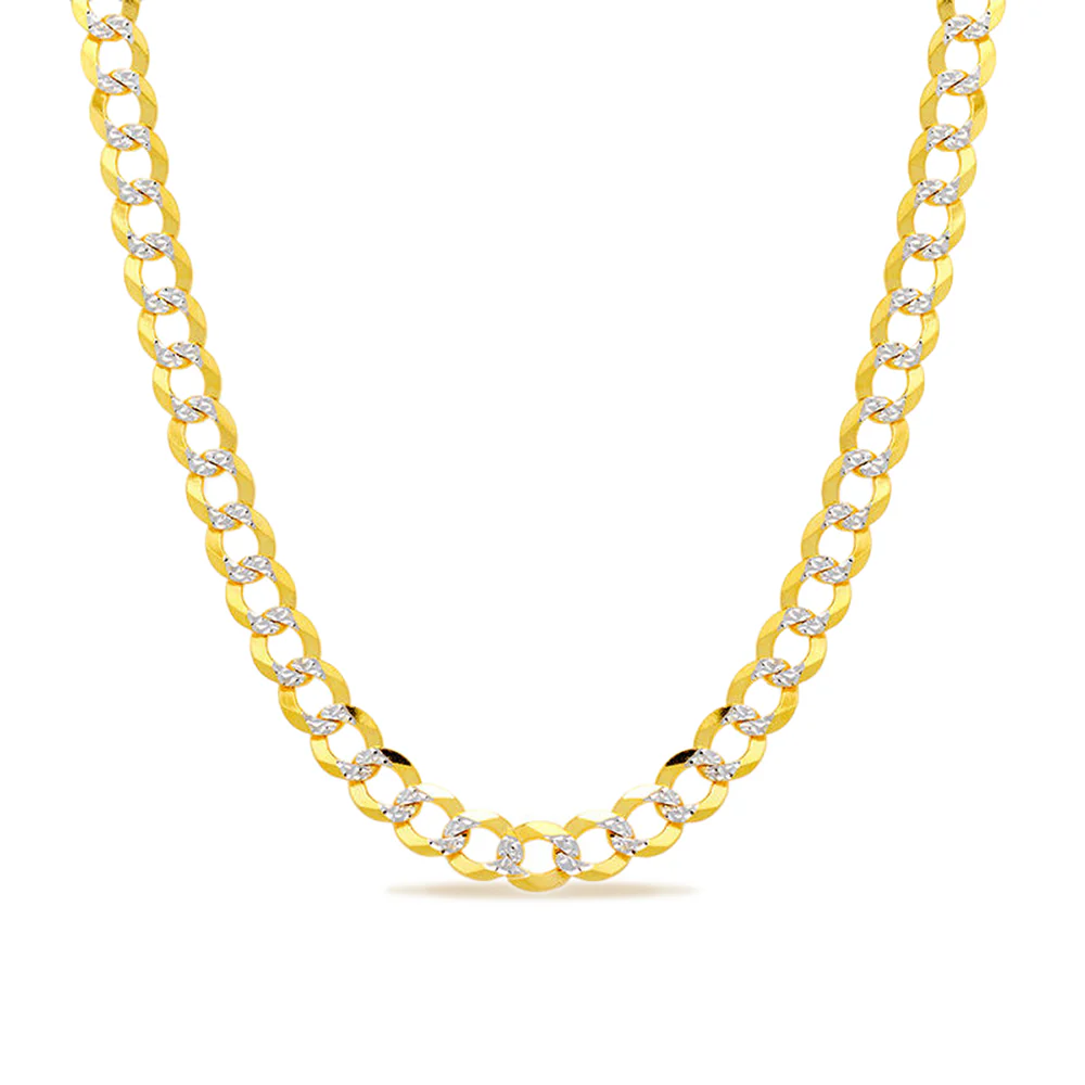 5.5mm Solid Pave Curb Cuban Chain - 14k Gold - Image 2