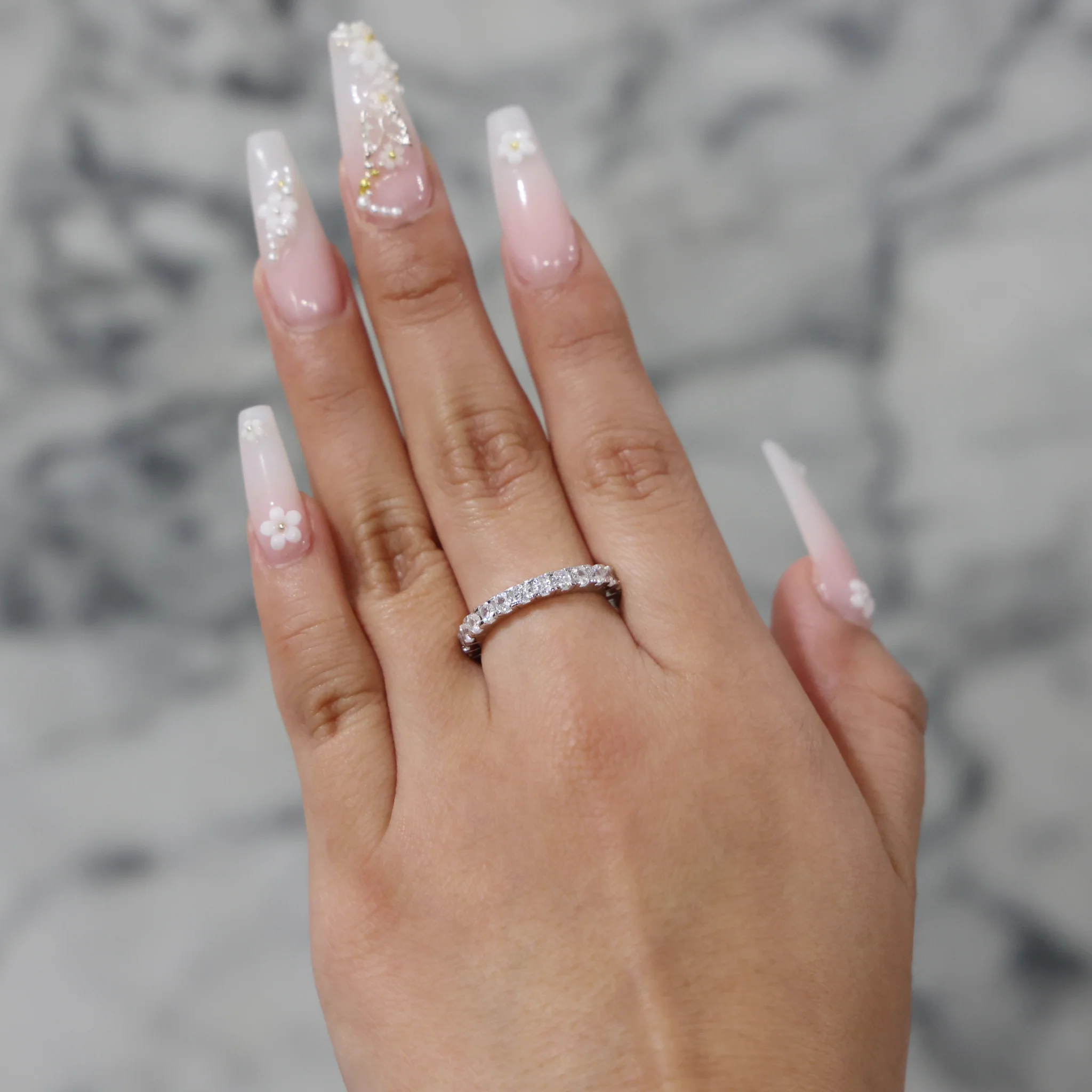 4mm Eternity CZ Diamond Ring - 925 Silver - Image 3