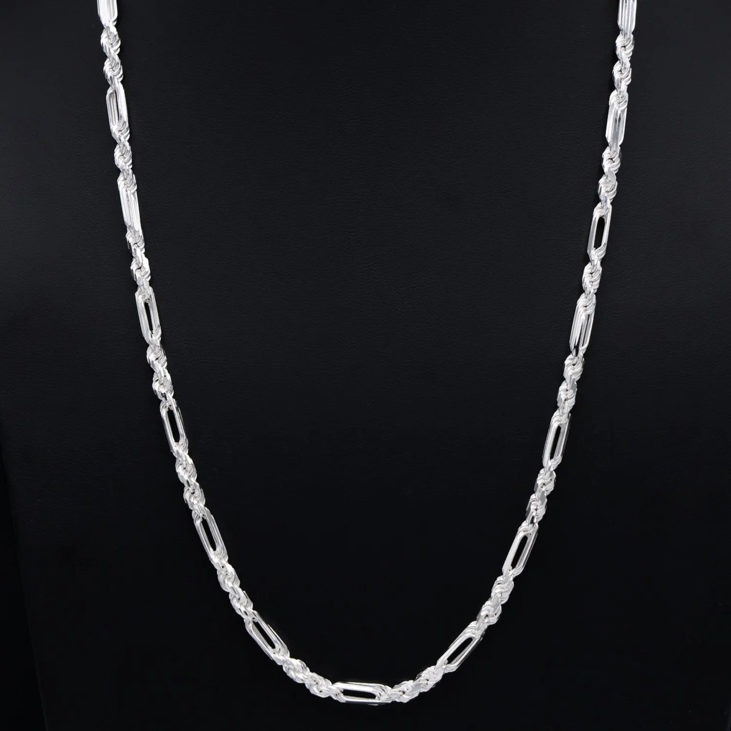 4mm Figarope Chain - 925 Silver