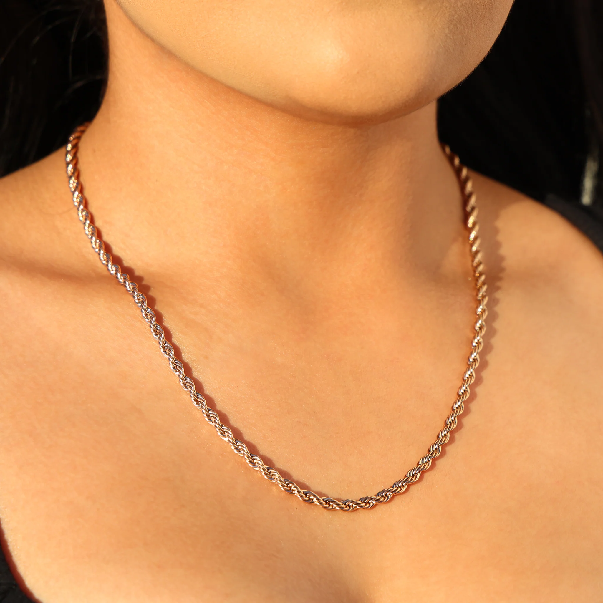 4mm Rope Necklace - Rose Gold - Image 2