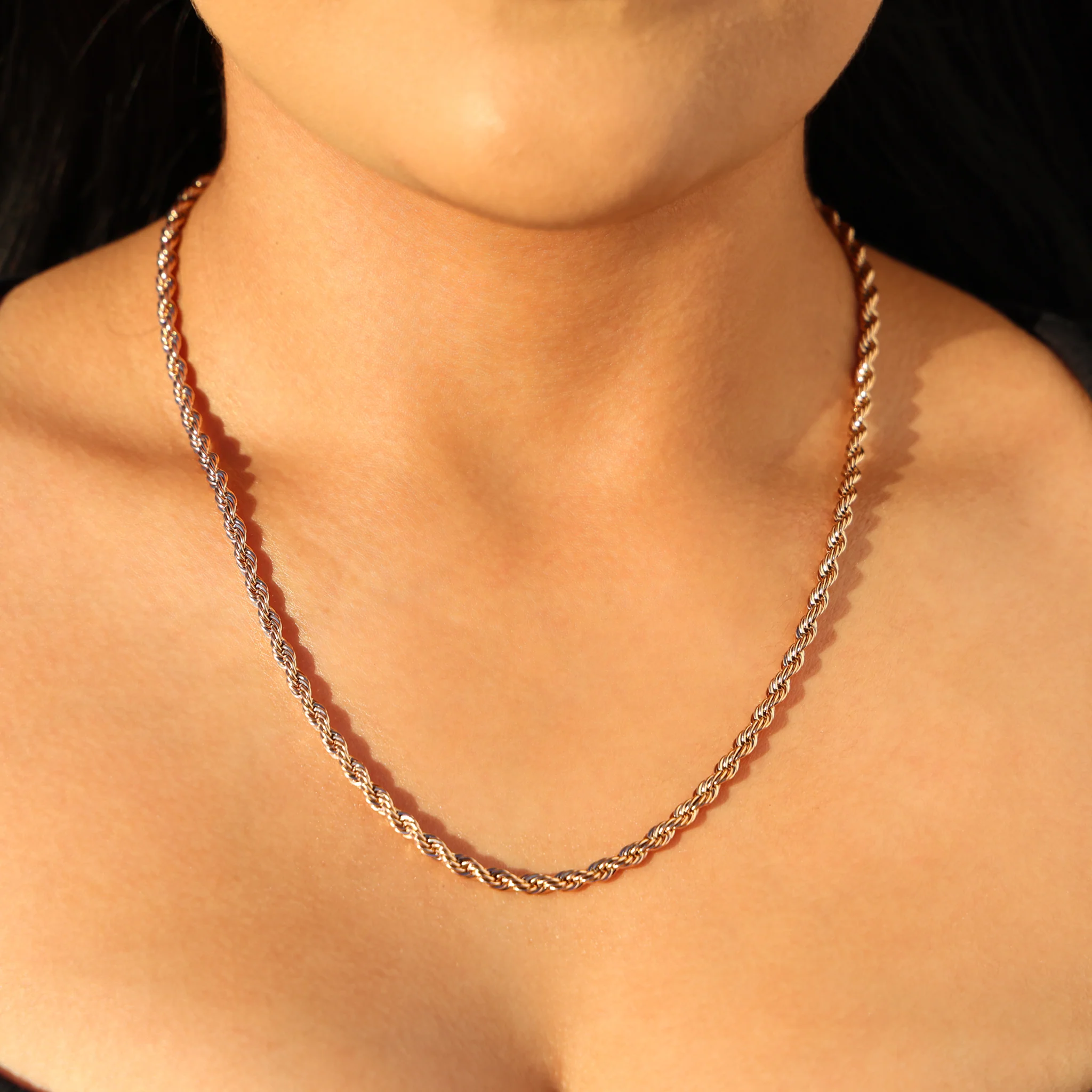 4mm Rope Necklace - Rose Gold - Image 3