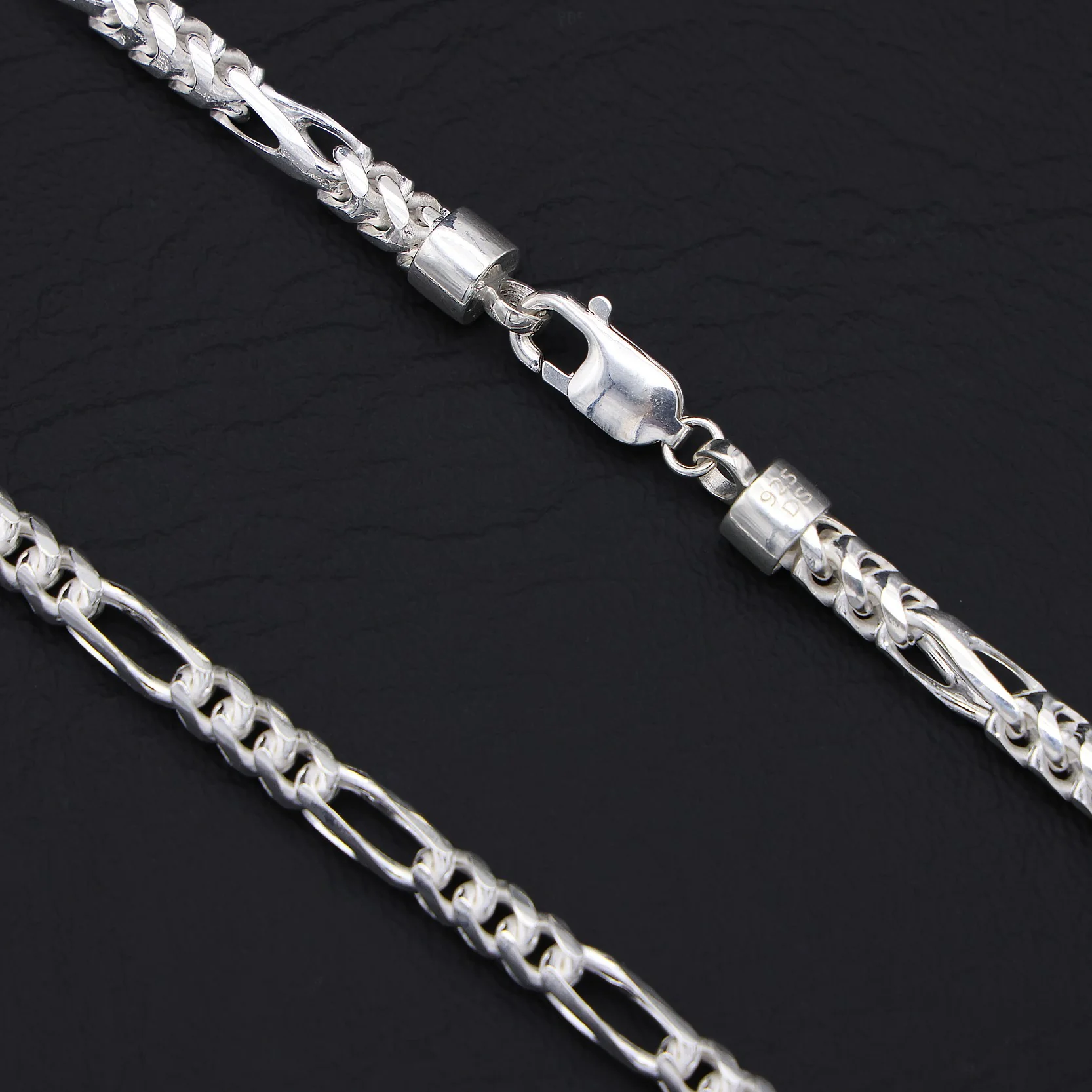 5.5mm Franco Figaro Chain - 925 Silver - Image 2