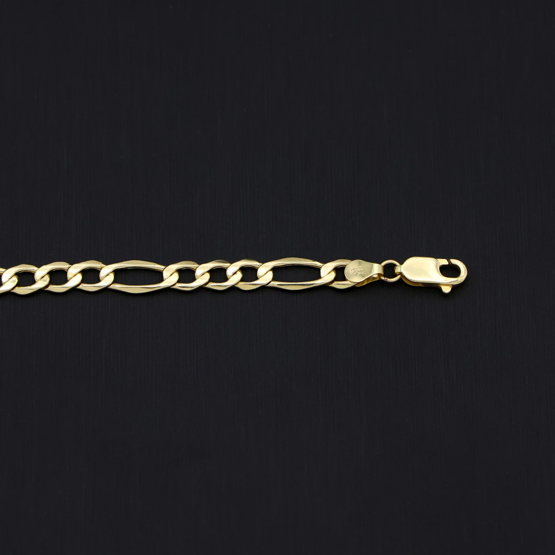 5.5mm Hollow Figaro Bracelet - 14k Gold - Image 2