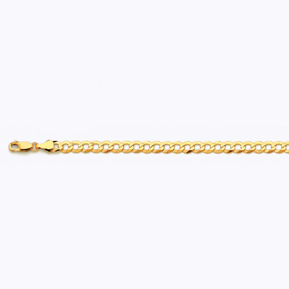 5.5mm Solid Cuban Curb Chain - 14k Gold - Image 2