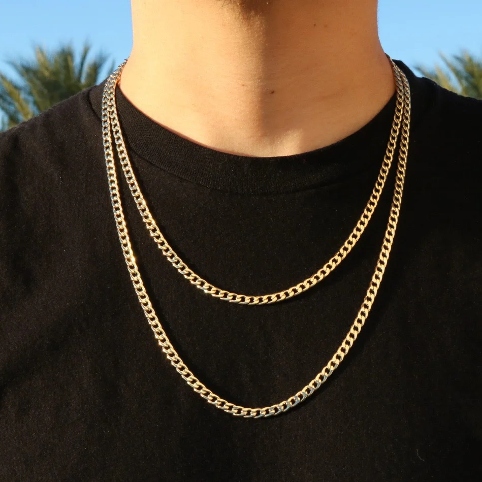 5mm Cuban Chain - Gold - Image 2
