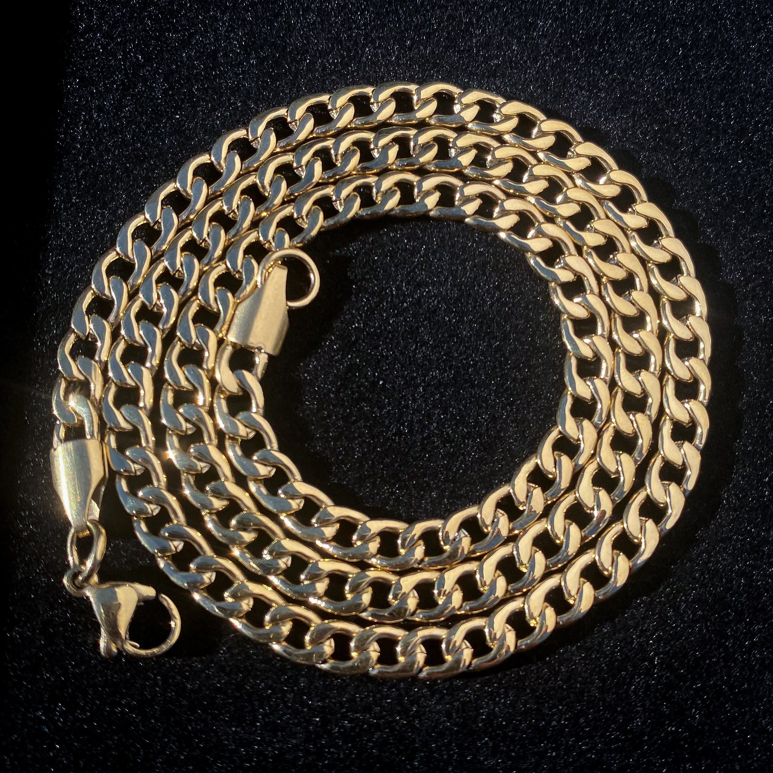 5mm Cuban Chain - Gold - Image 3
