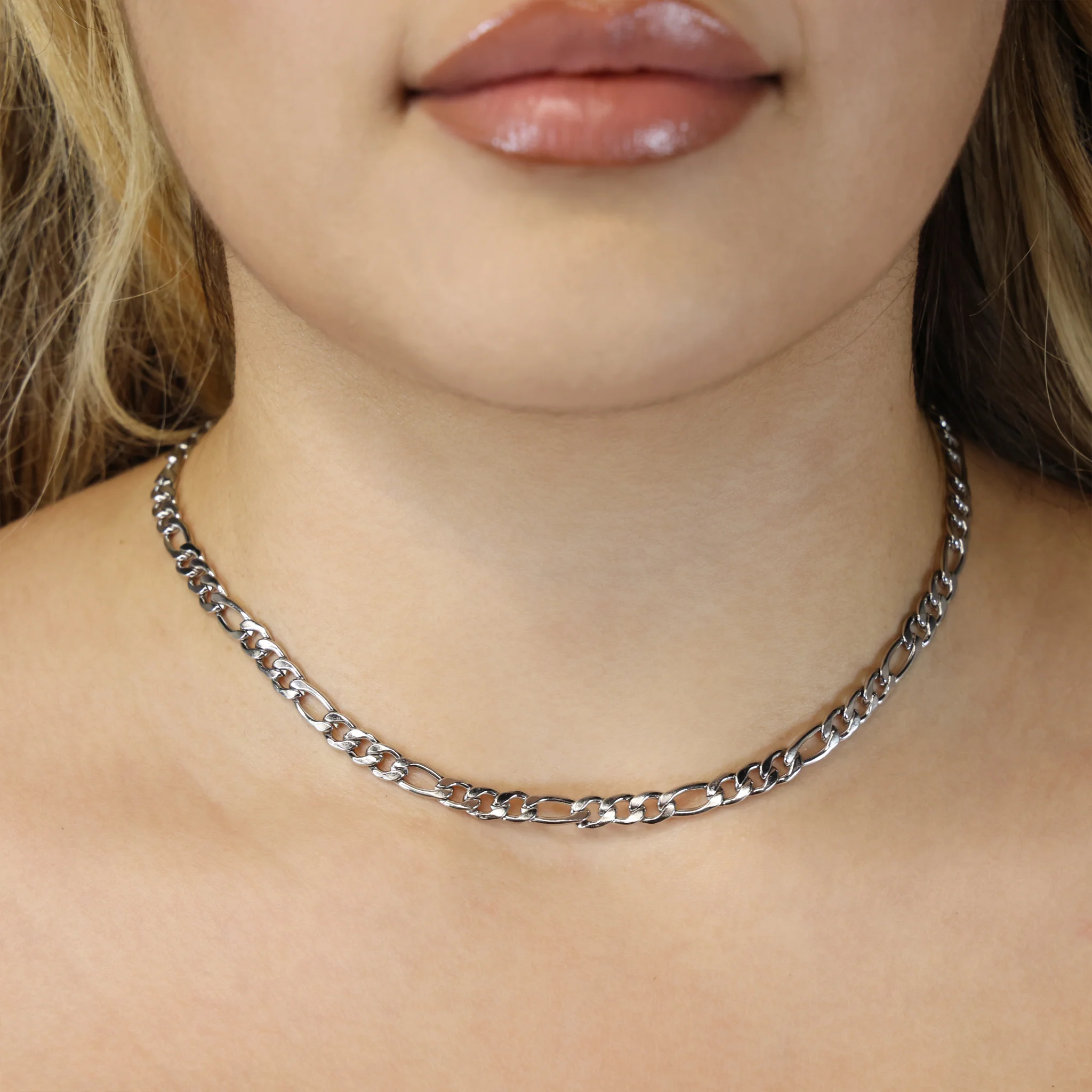 5mm Figaro Necklace - Premium 316L Stainless - Image 2