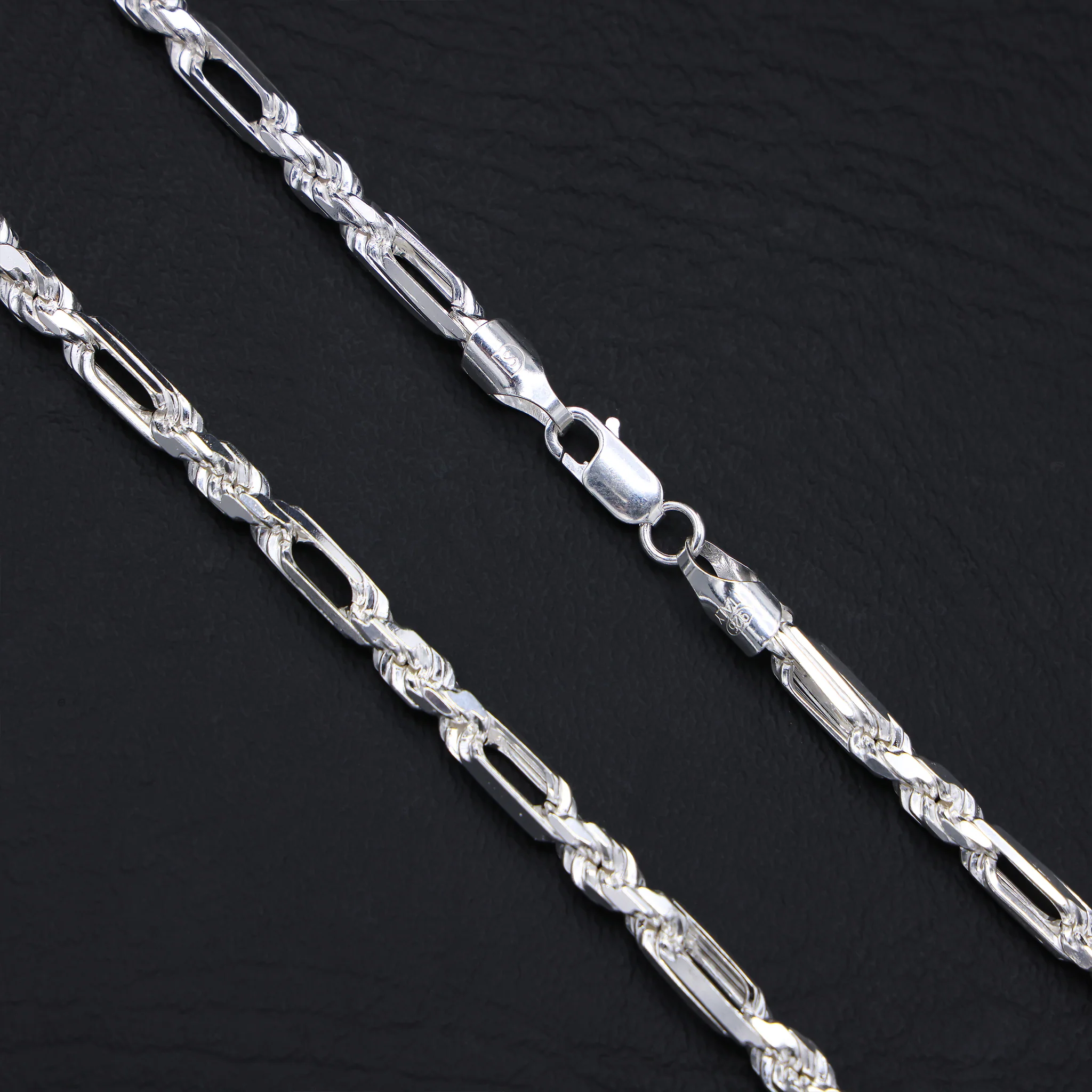 5mm Figarope Chain - 925 Silver - Image 2