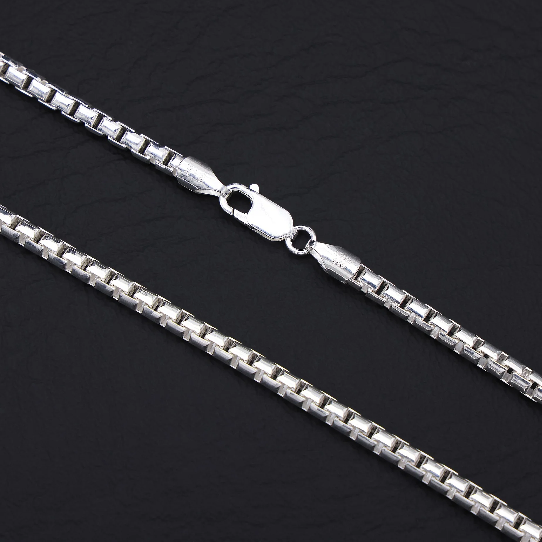5mm Round Box Chain - 925 Silver - Image 2