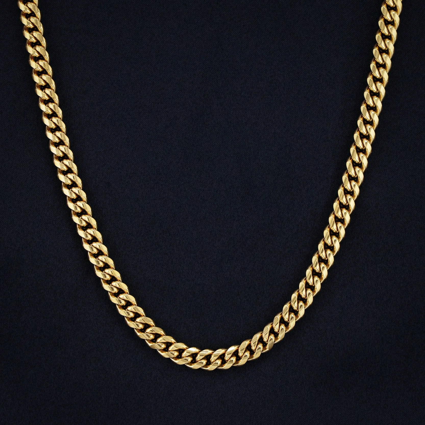 6mm Miami Cuban Chain - Gold - Image 2