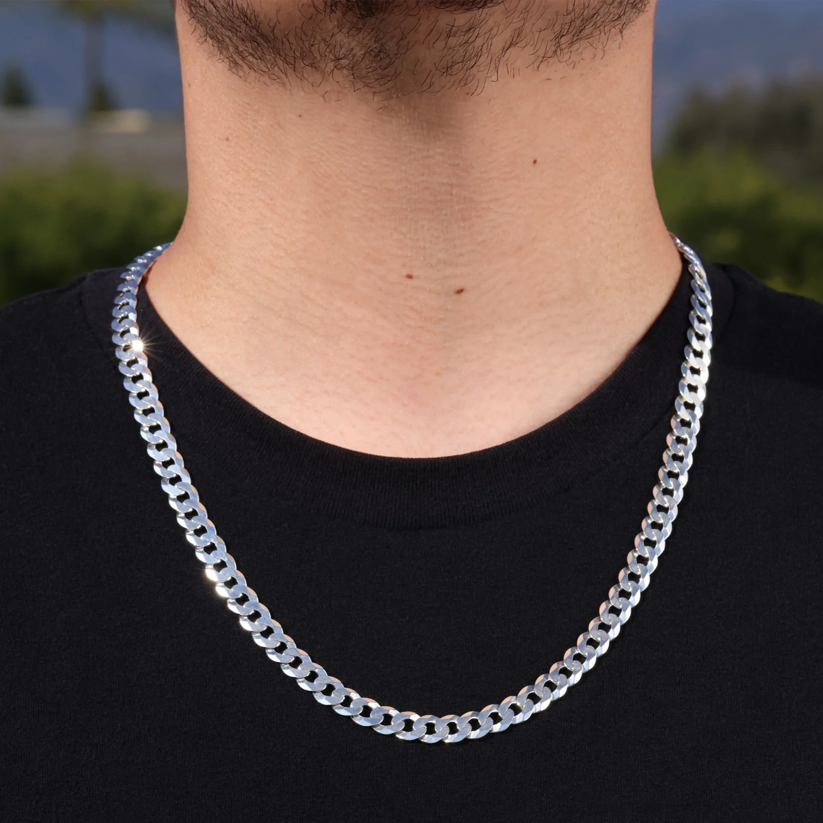 7mm Cuban Chain - 925 Silver