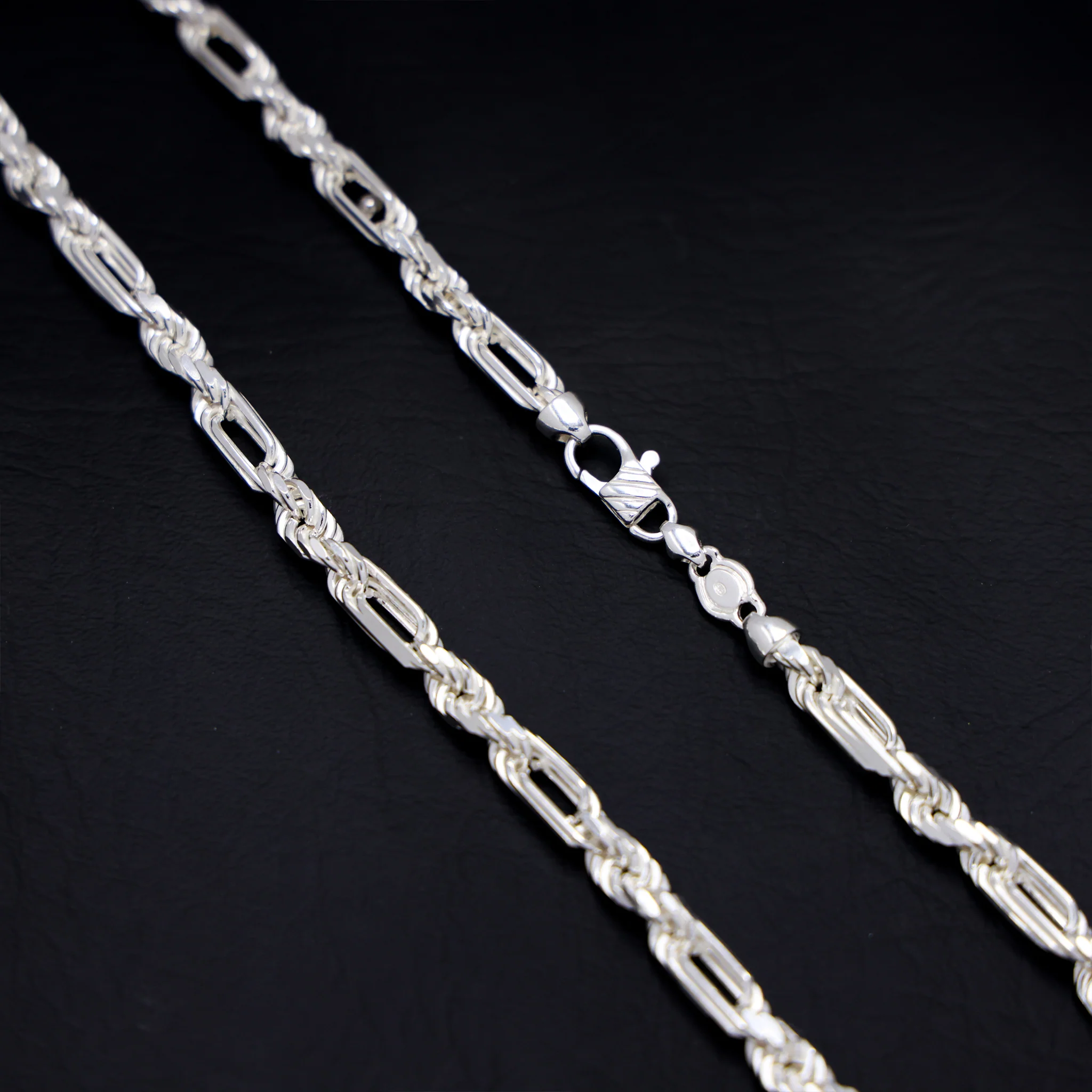 7mm Figarope Chain - 925 Silver - Image 3