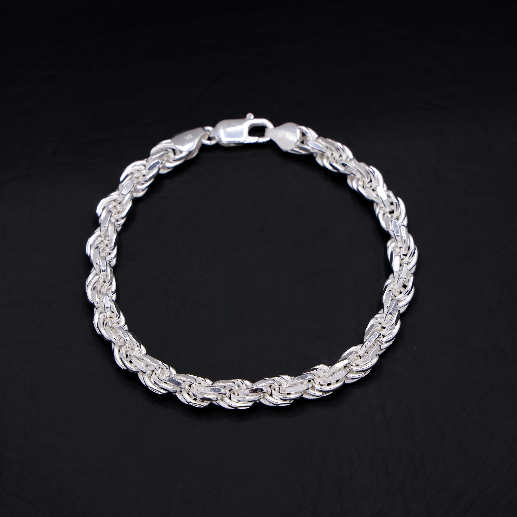 7mm Rope Bracelet - 925 Silver