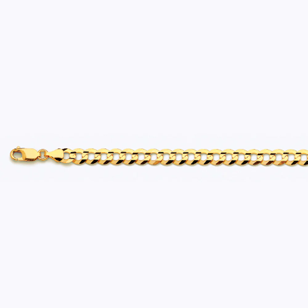 7mm Solid Curb Chain - 14k Gold - Image 3