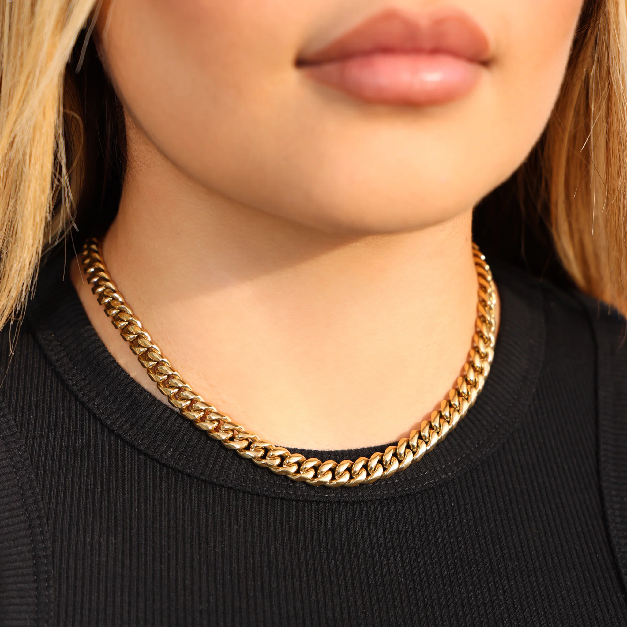 8mm Miami Cuban Necklace - Gold - Image 3