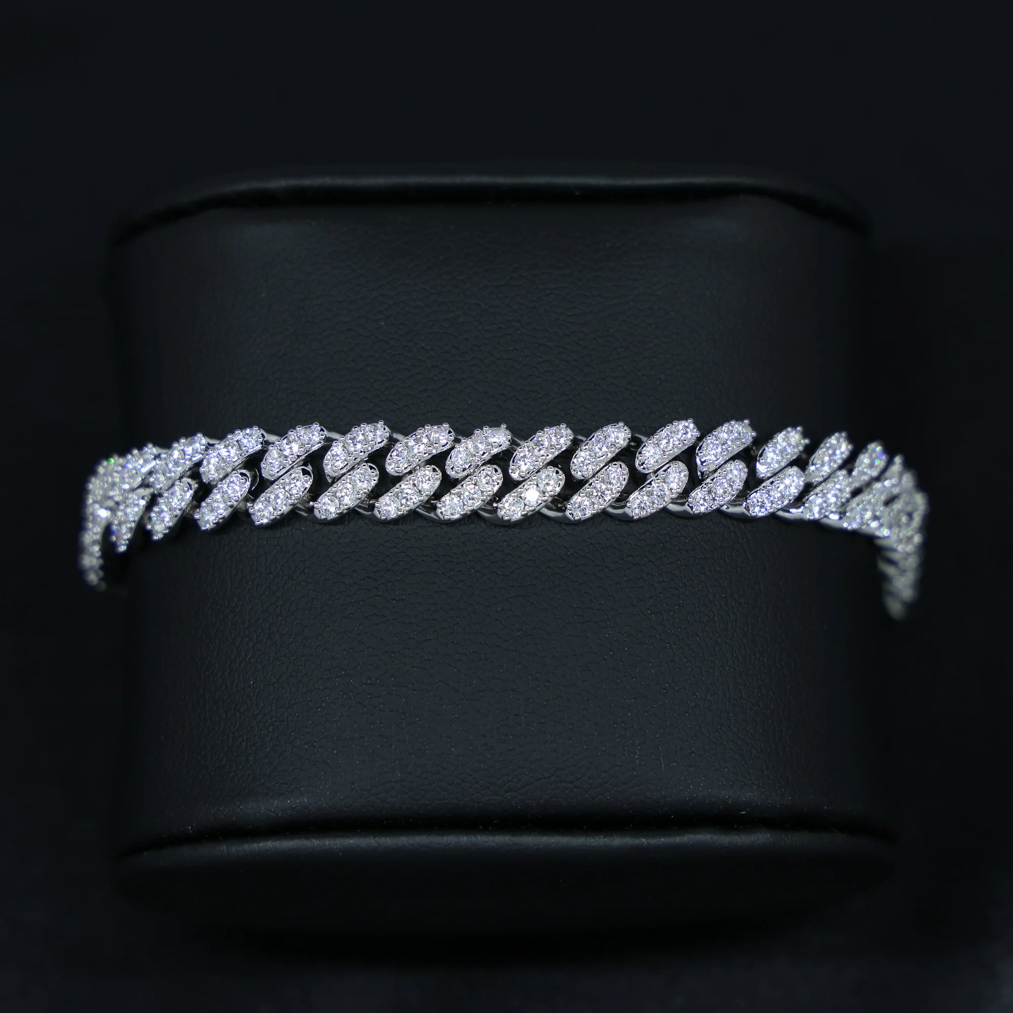 8mm Moissanite Cuban bracelet - 925 Silver