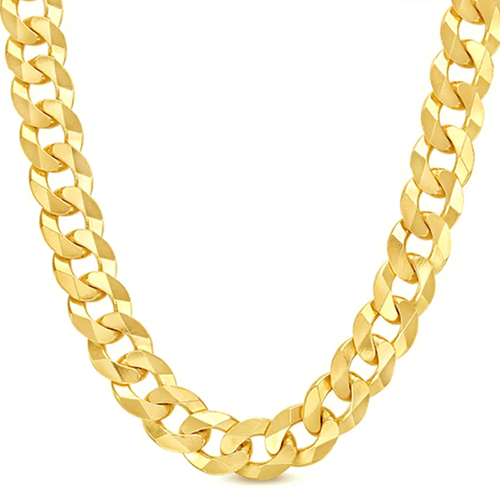 8mm Solid Curb Chain - 14k Gold - Image 2