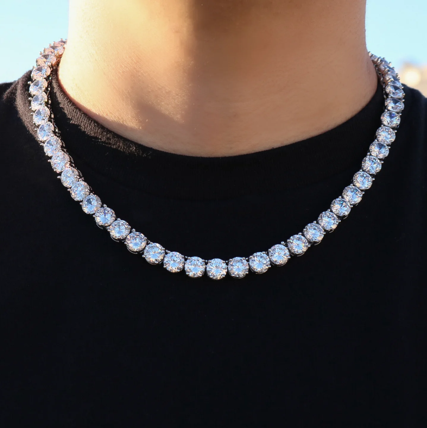 8mm Tennis Chain - White Gold - Image 3