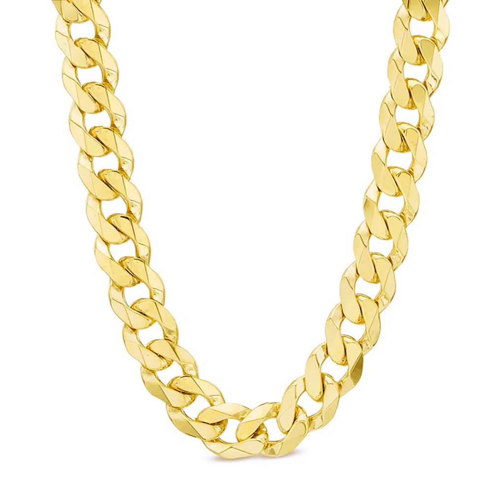9.5mm Solid Curb Chain - 14k Gold - Image 2