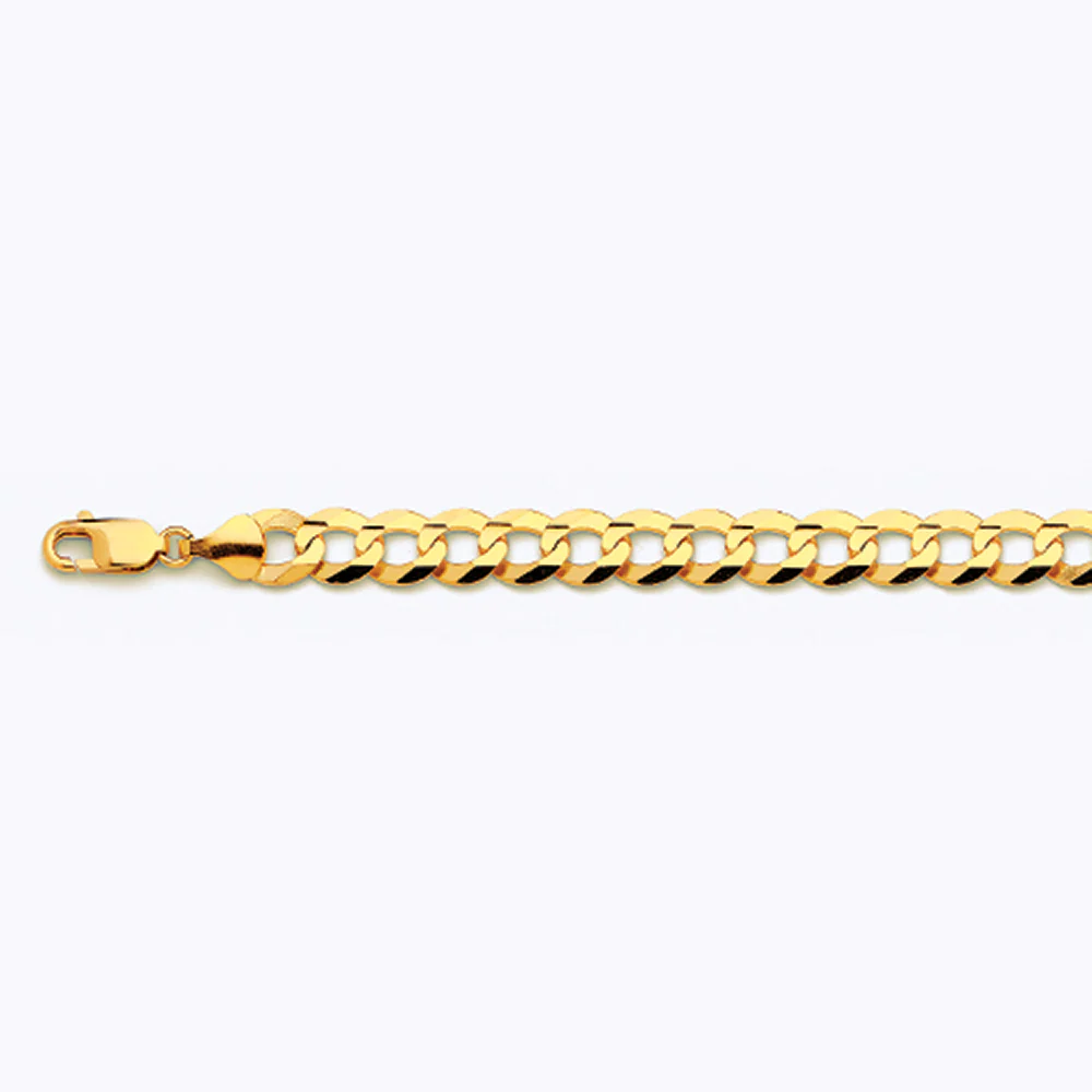 9.5mm Solid Curb Chain - 14k Gold - Image 3