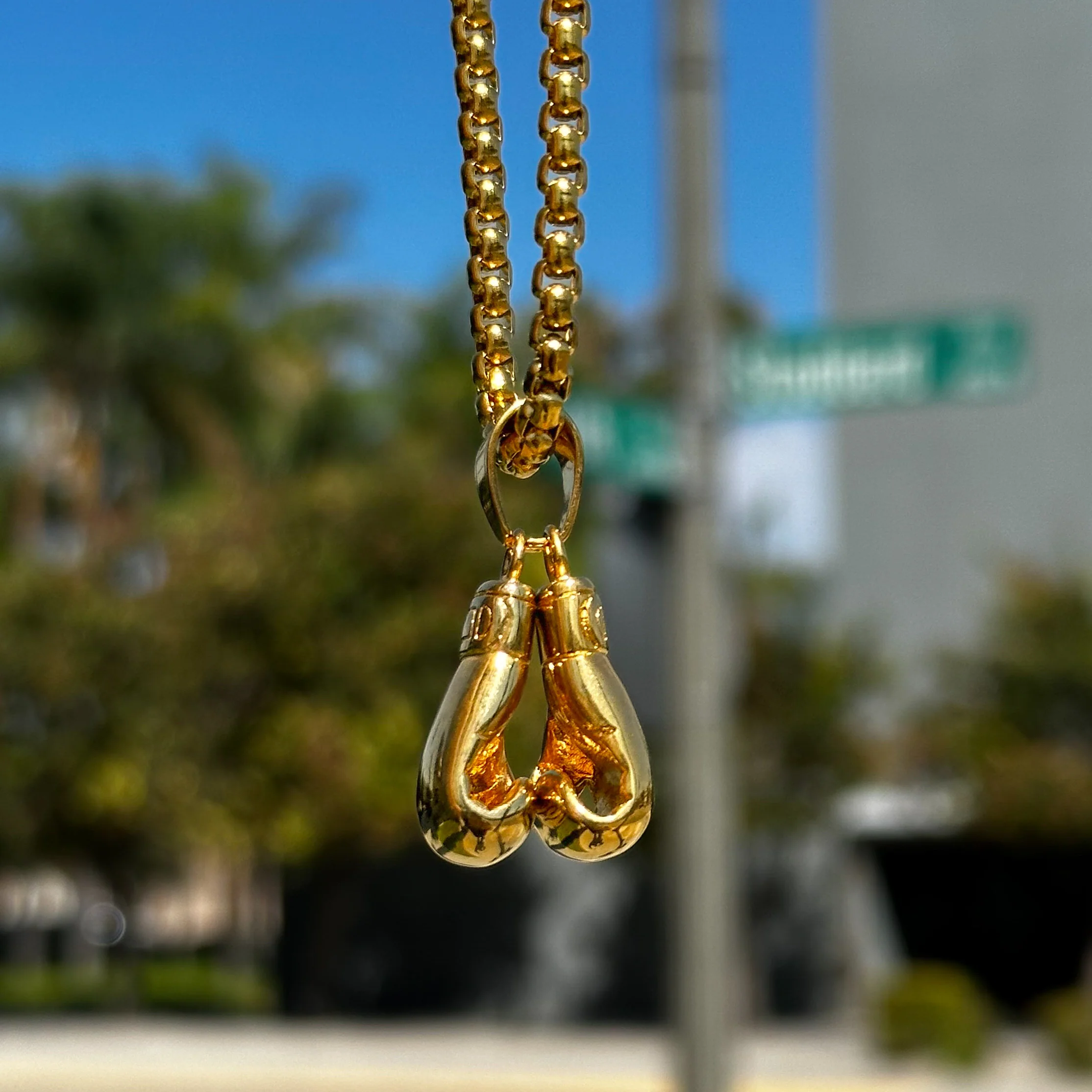 Boxing Gloves Pendant - Gold - Image 2
