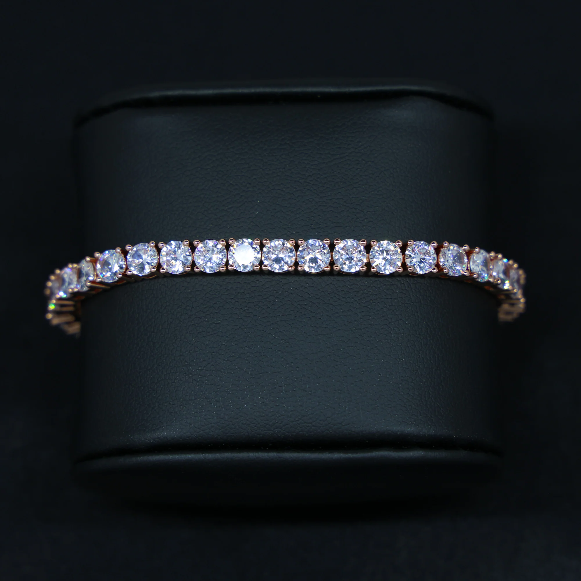 5mm Moissanite Tennis bracelet - Rose Gold over 925 Silver