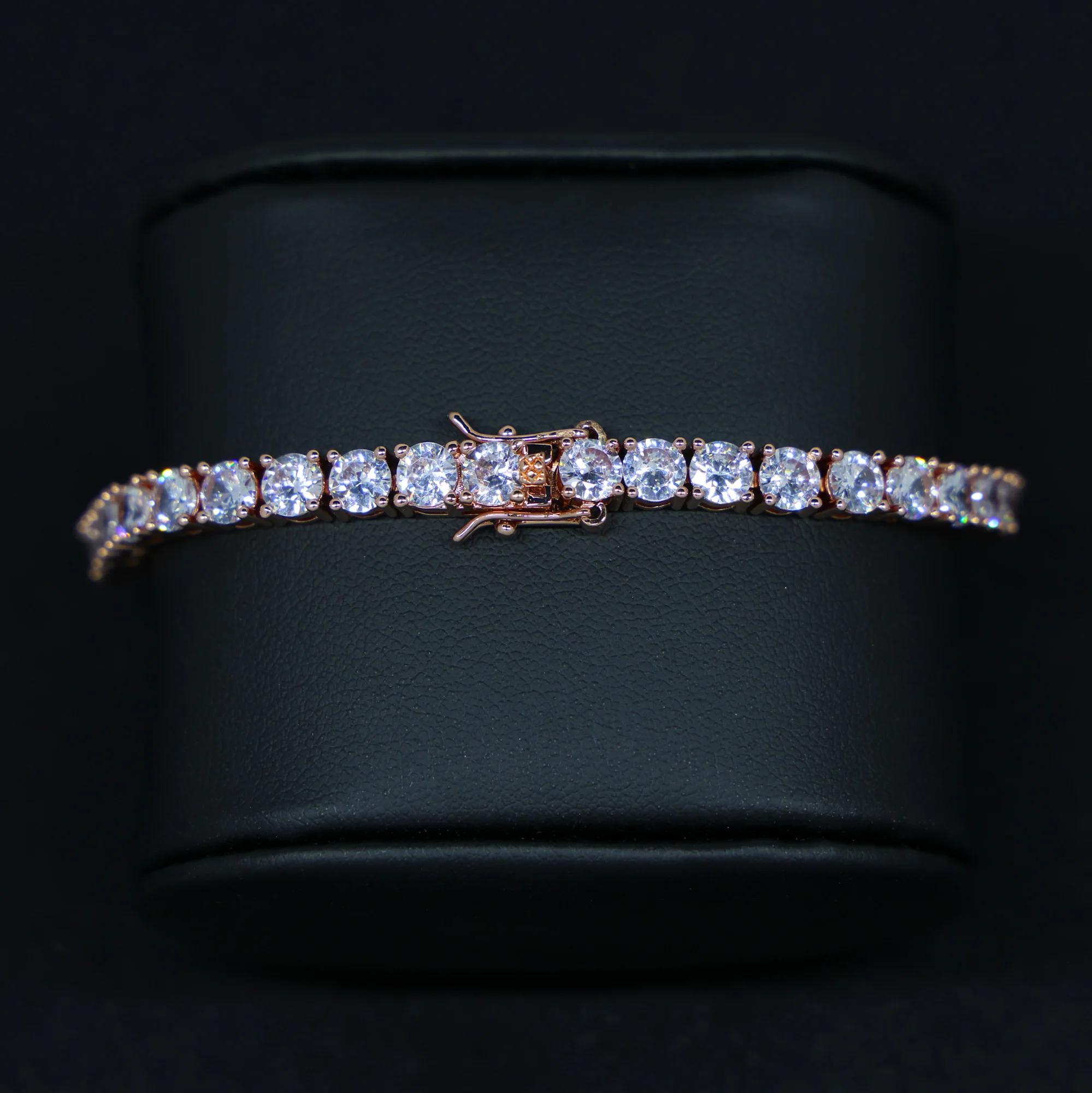 5mm Moissanite Tennis bracelet - Rose Gold over 925 Silver - Image 2