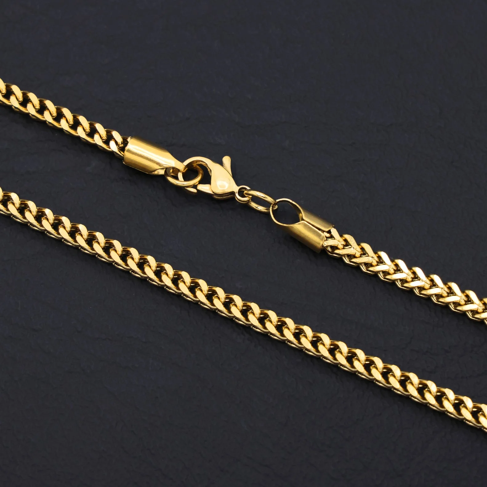 3mm Franco Chain - Gold - Image 2