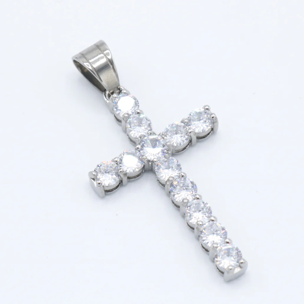 Diamond Cross Pendant - Premium 316L Stainless - Image 2