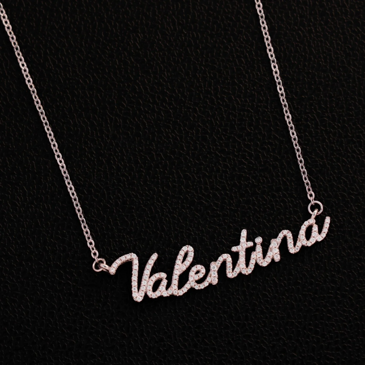 Custom Moissanite Name Letter Necklace - 925 Silver - Image 2