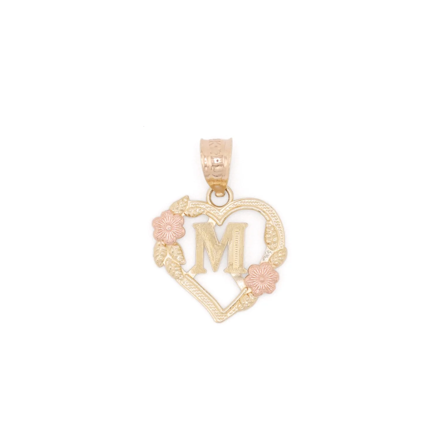 Heart Initial Letter Pendant - 14k Gold - Image 2
