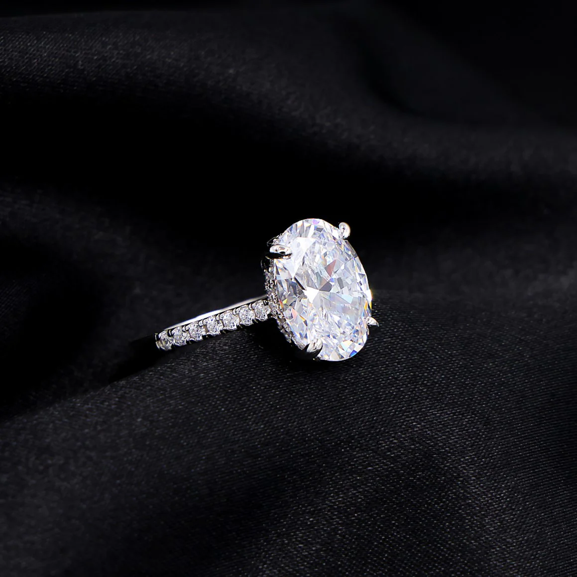 Iced Oval Cut Ring - 925 Silver - Image 2