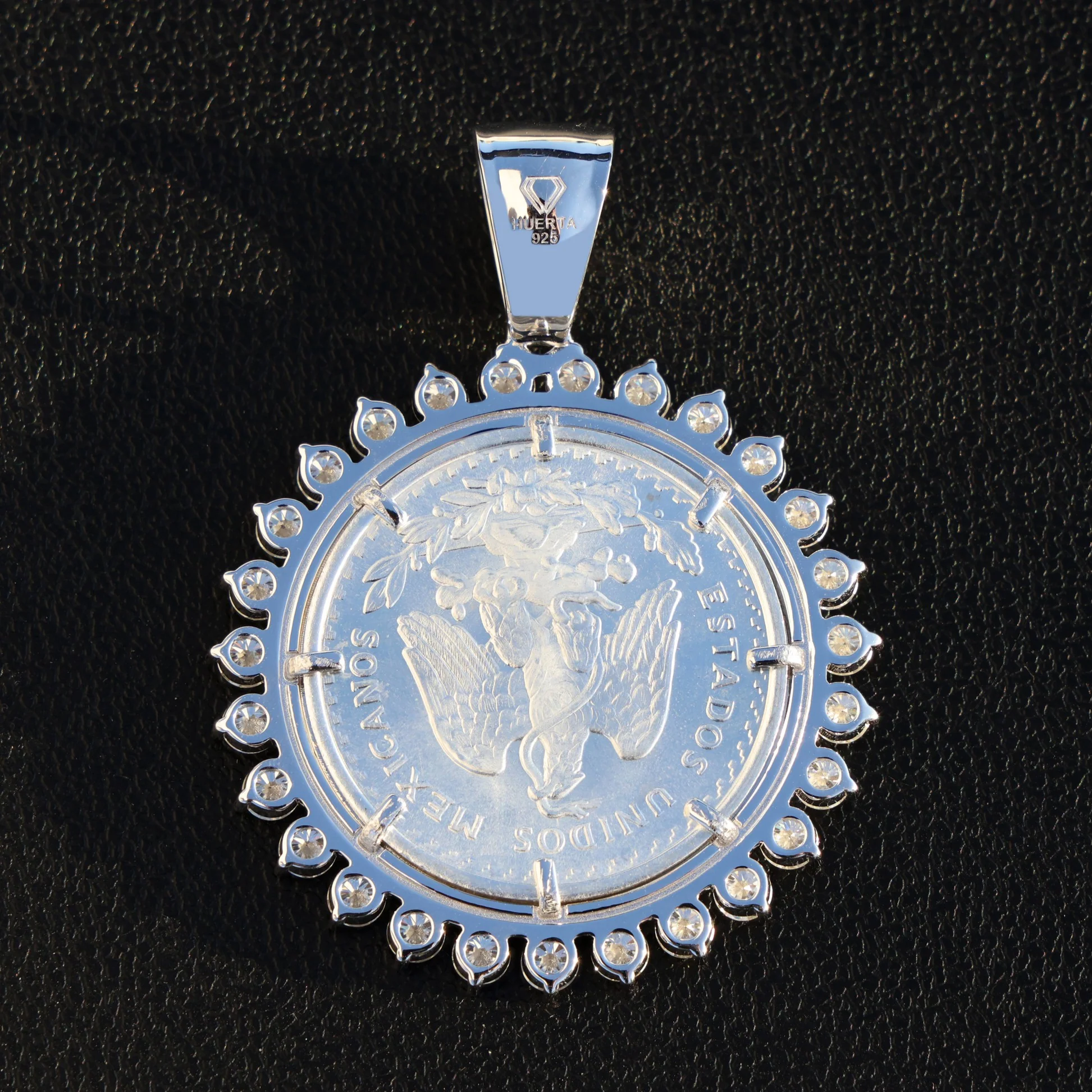 Moissanite Bezel Centenario Pendant - 925 Silver - Image 3