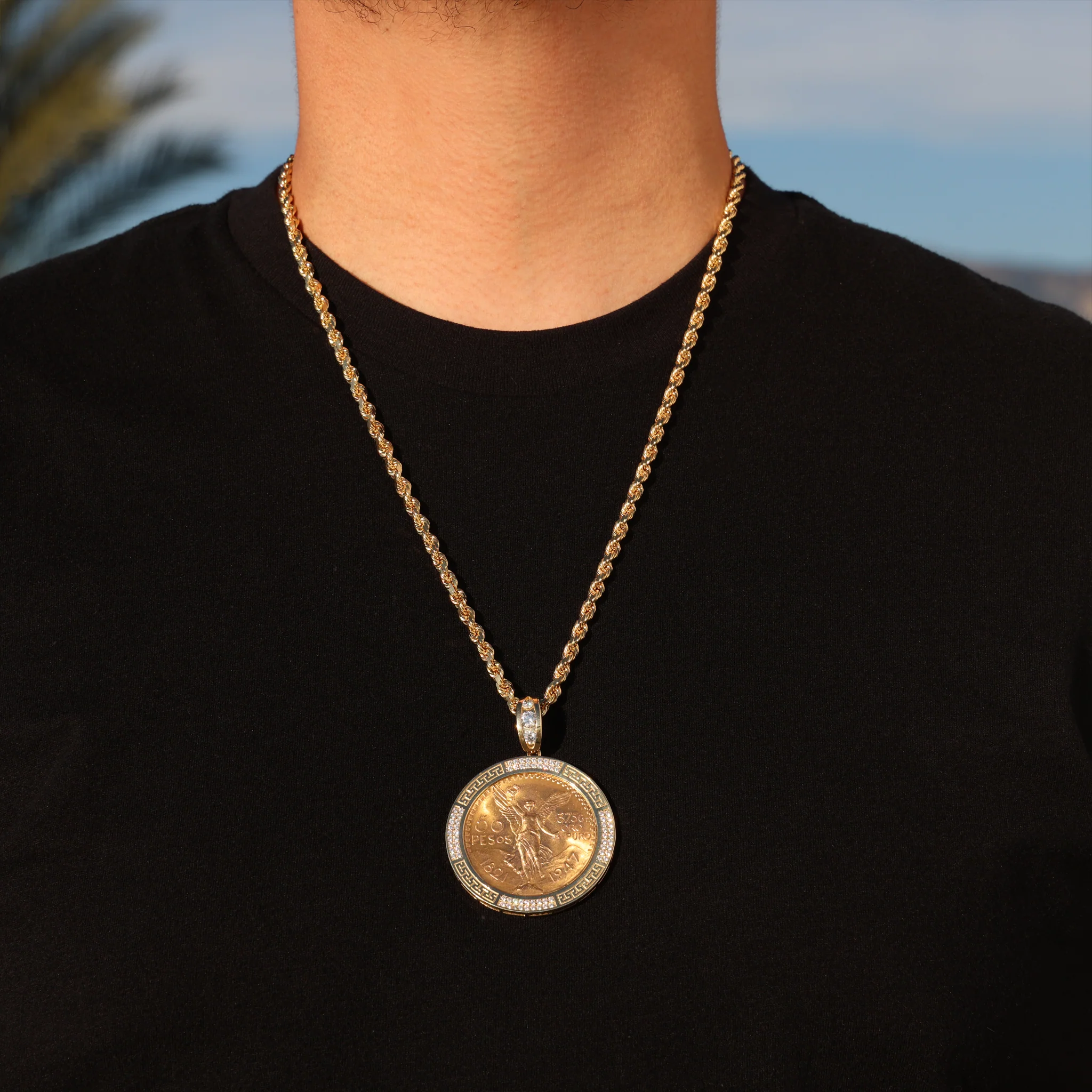 Iced Out Aztec Bezel Centenario - Original 22k Gold - Image 3