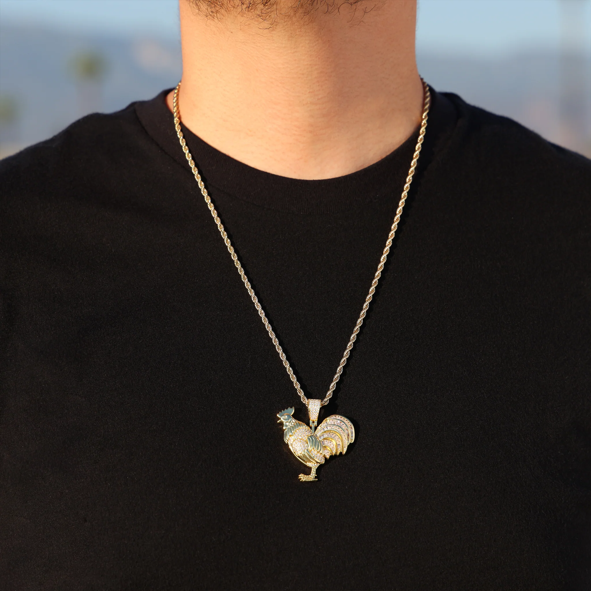 Iced Out Gallo Pendant - Gold - Image 2